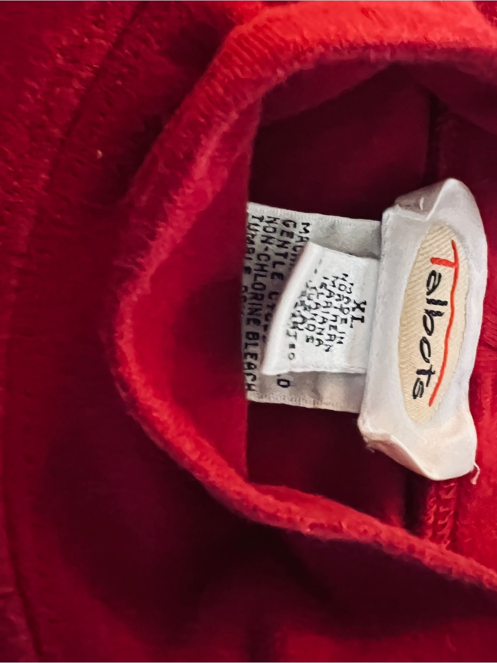 Talbots Bright Red cotton Mock turtleneck NWOT sz xl